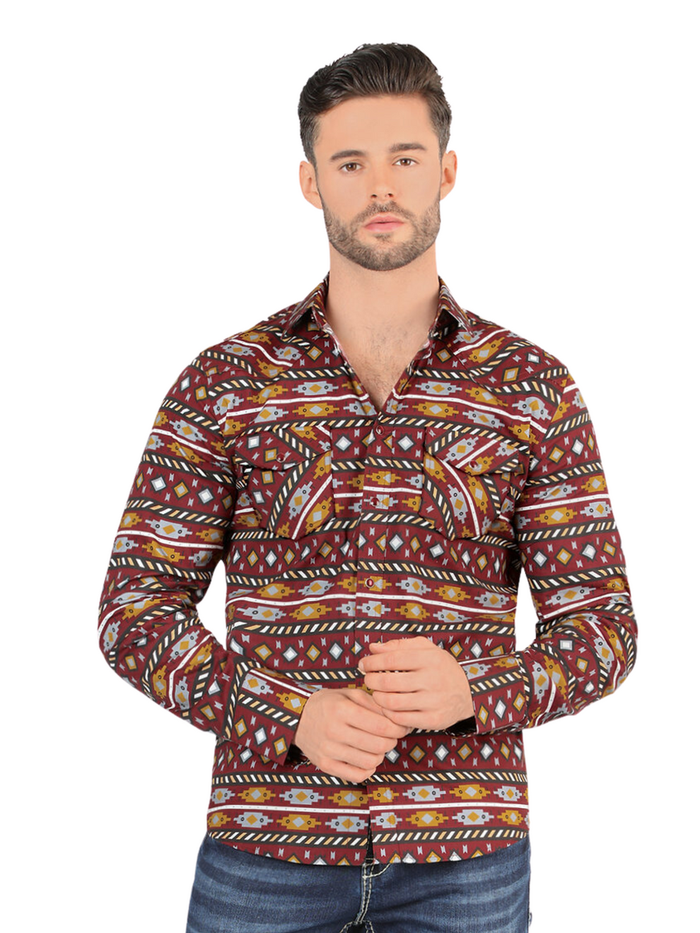 AZTEC SNAP TRIBAL LONG SLEEVE SHIRT