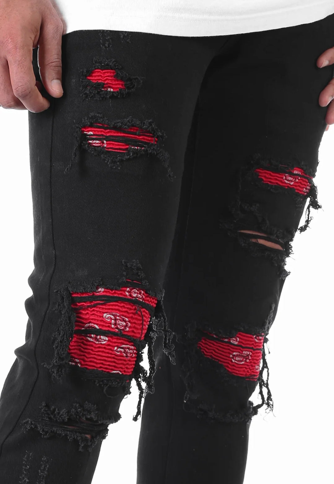 PAISLEY PATCHES RIPS KNEE JEAN'S
