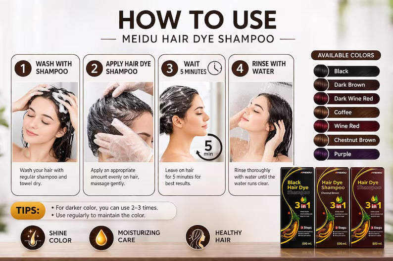 MEIDU HAIR DAY SHAMPOO 500ML  DIFERENTES COLORES