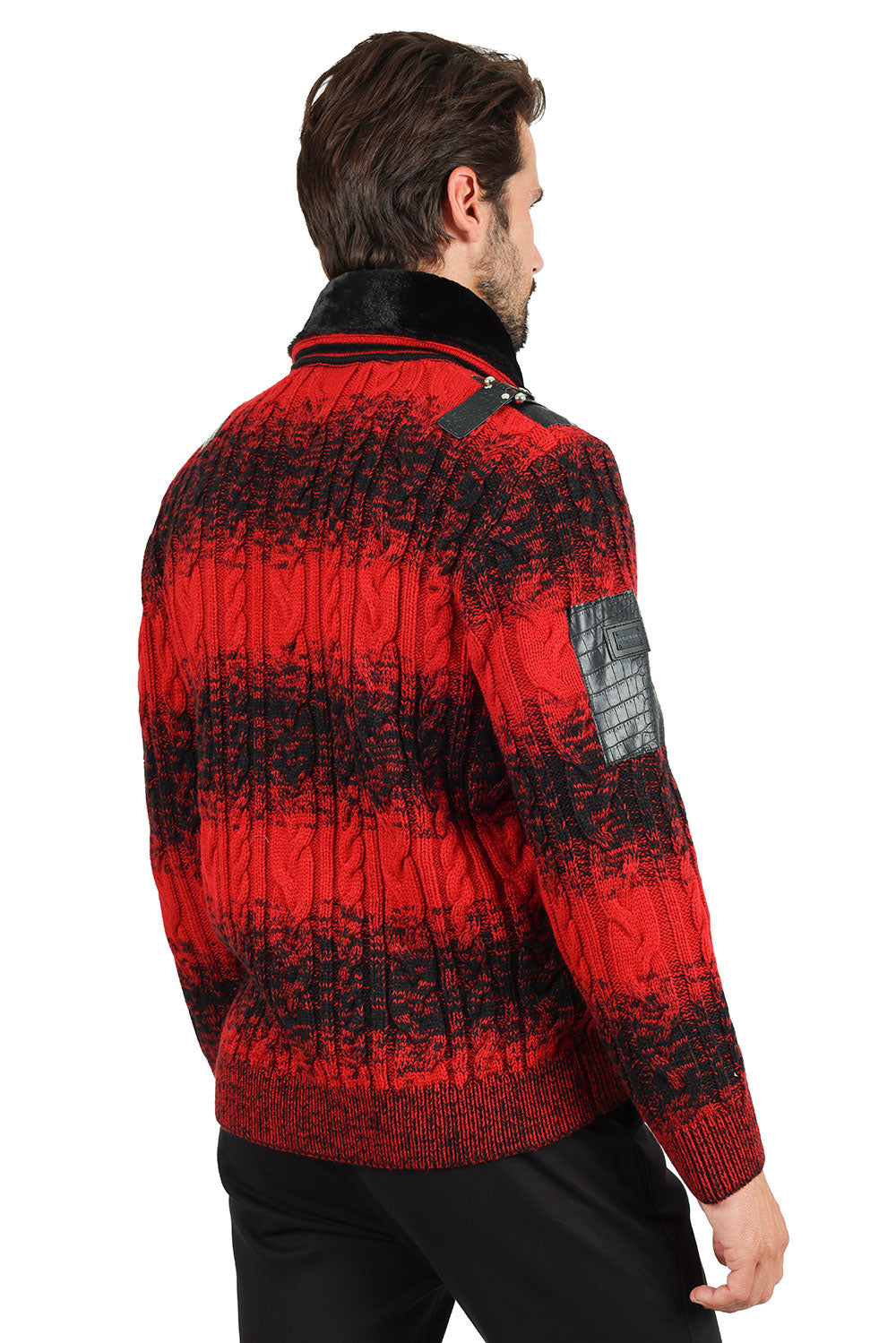MICHAEL ZIPPER STAND COLLAR MONGOLIAN WINTER SWEATER