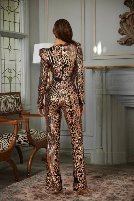 GOLDEN DIVA SEQUIN JUMPSUIT
