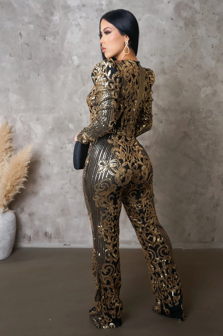 GOLDEN DIVA SEQUIN JUMPSUIT