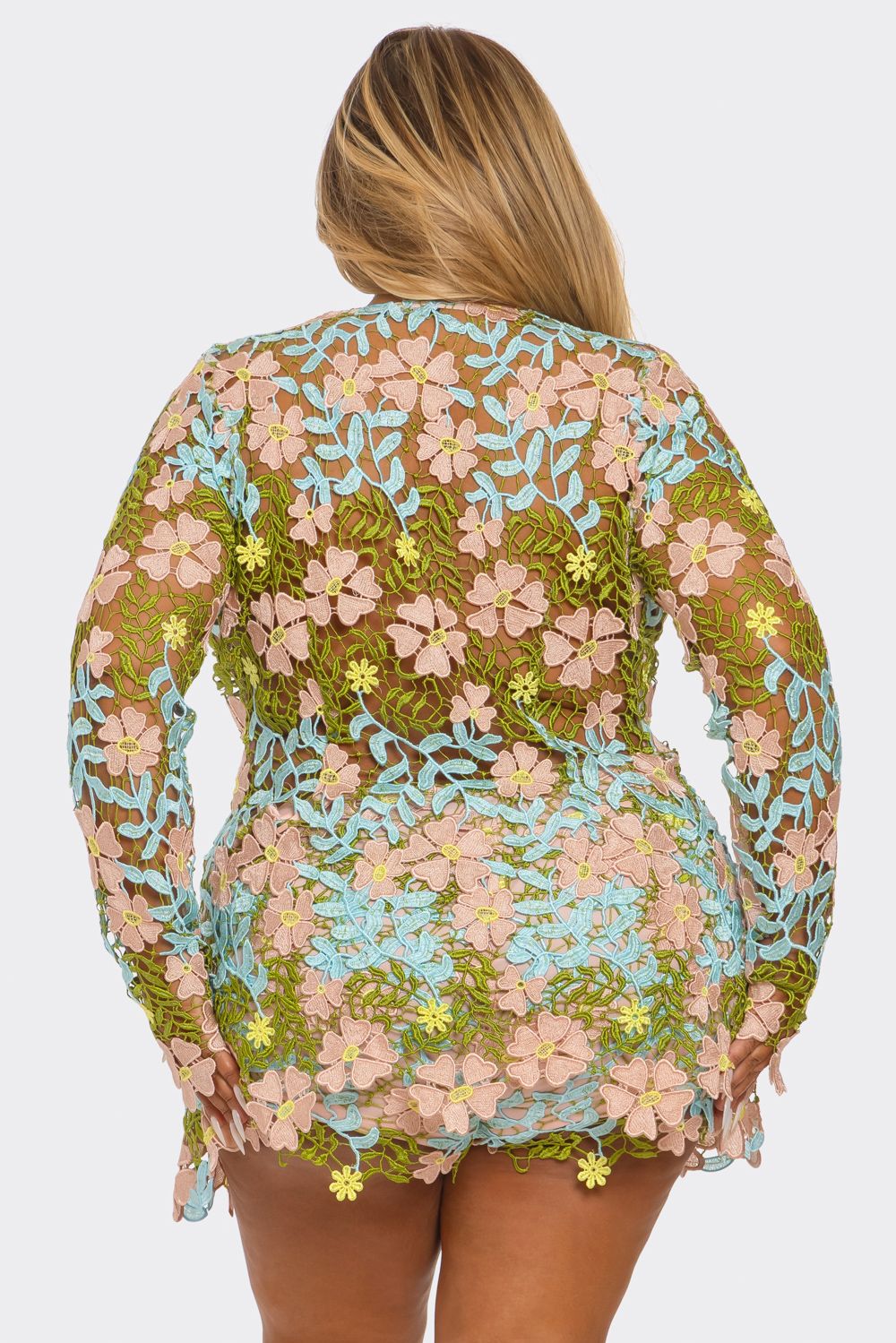 FLOWER LACE 2 PIECE SET SHORT AND BLAZER