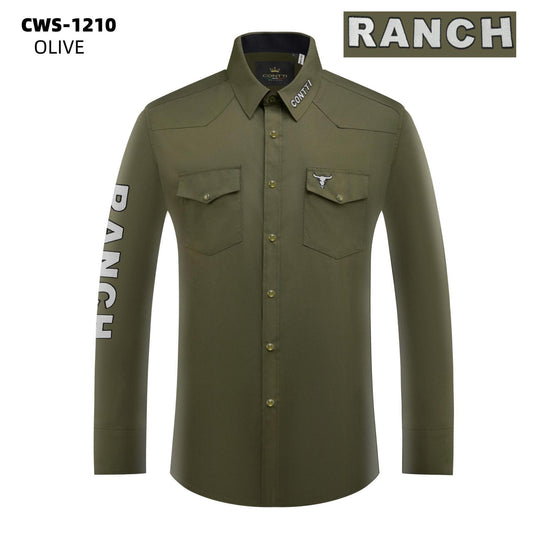 WESTERN COWBOY SHIRT WITH EMBROIDERED LETTER