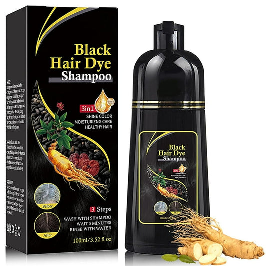 BLACK HAIR DYE SHAMPOO 3 IN ONE
