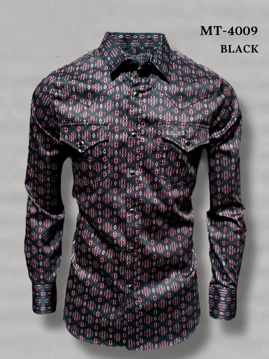 ERICK PRINTED SNAP LONG SLEEVE SHIRT