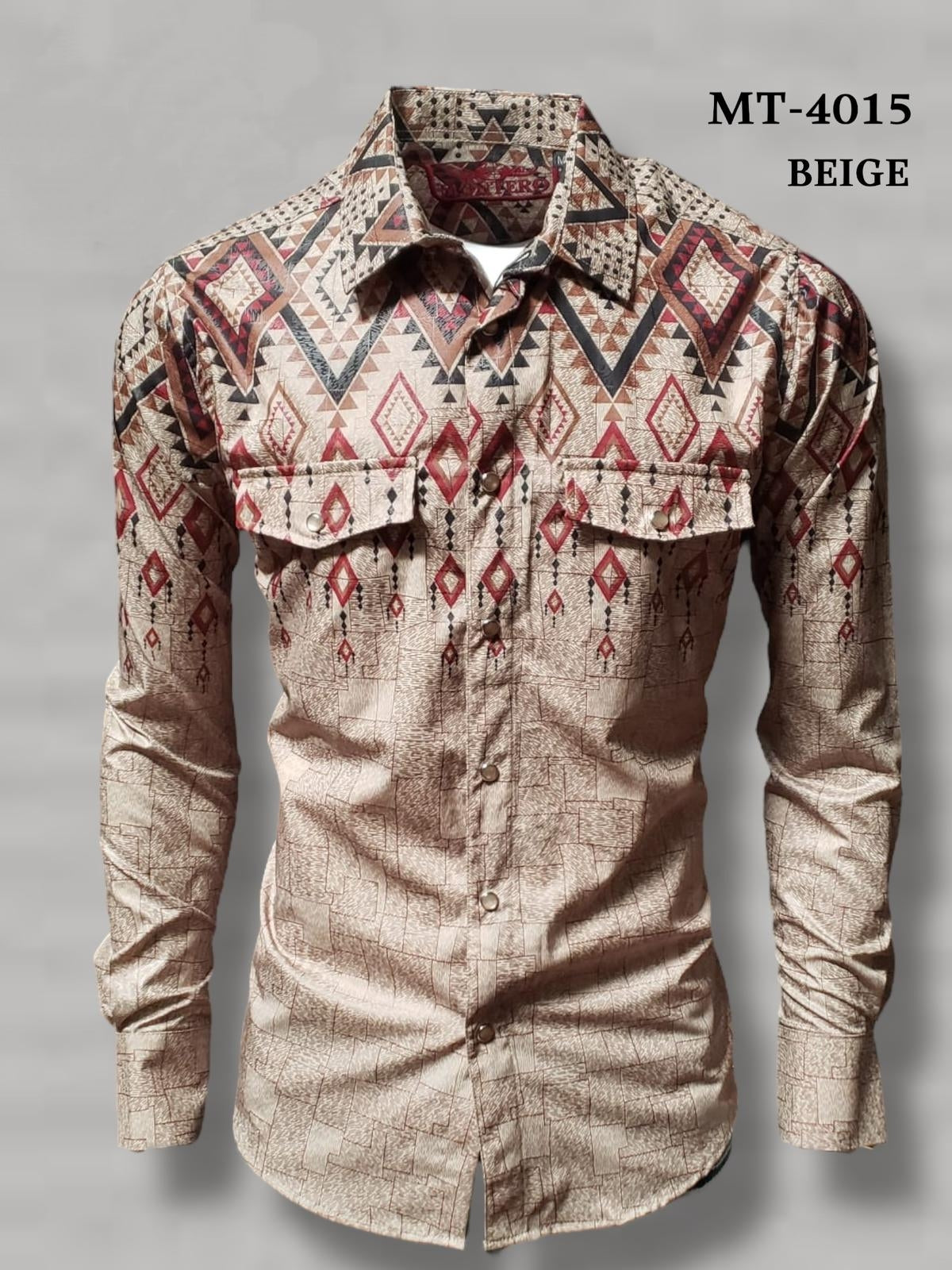 ALEX PRINTED SNAP LONG SLEEVE SHIRT