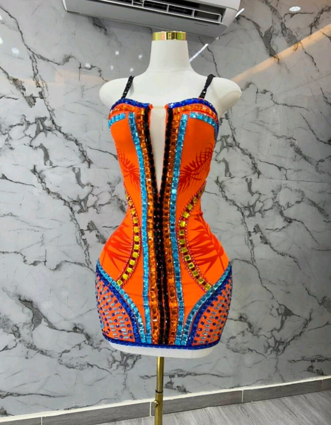 CANCUN BANDAGE DIAMANTE MINI DRESS