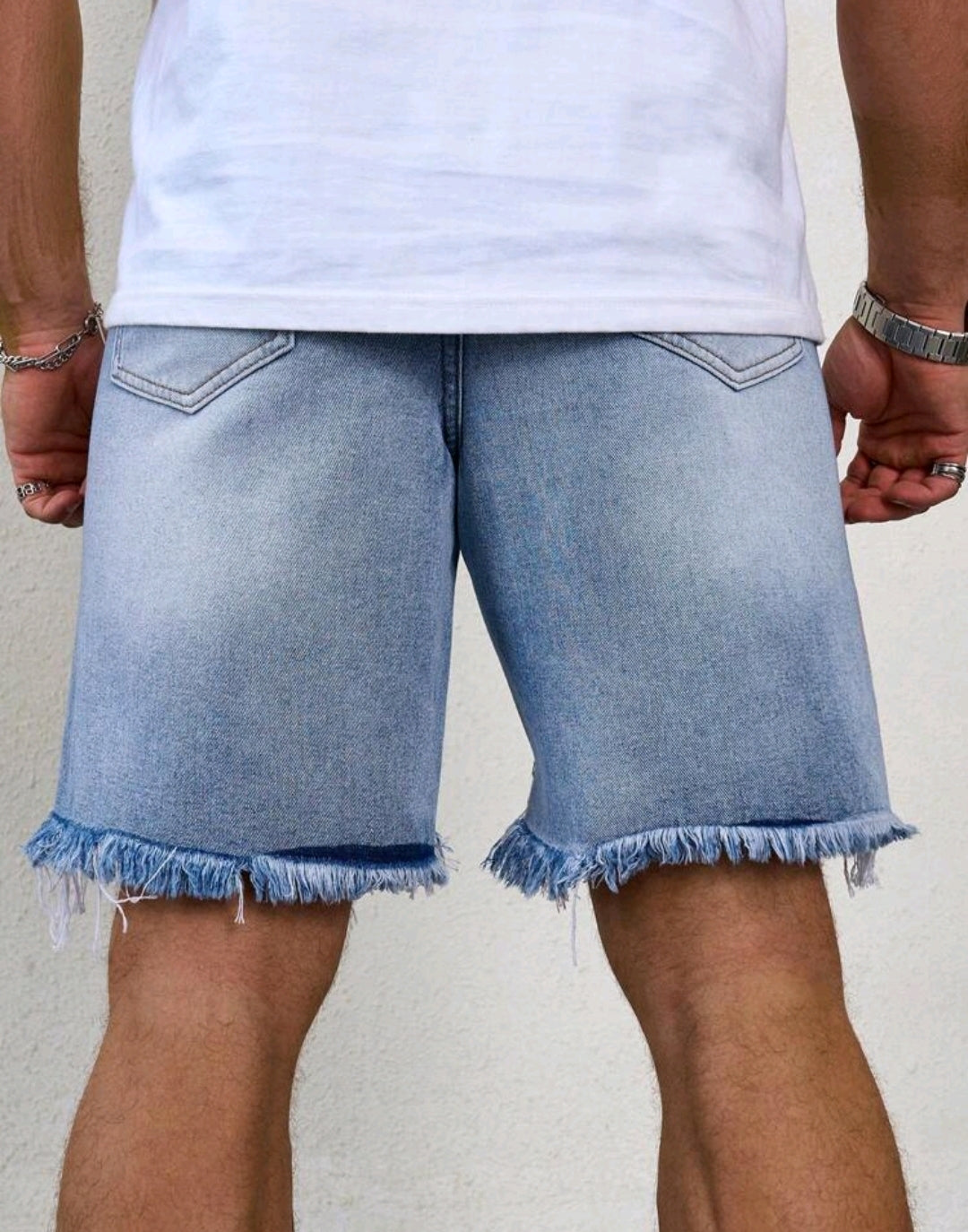 MEN DISTRESSED DENIM SHORT WITH POCKETS