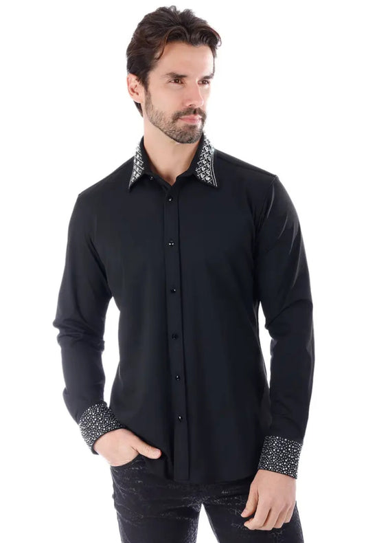 Louis Rhinestone Long Sleeve Shirt - 3 Colors