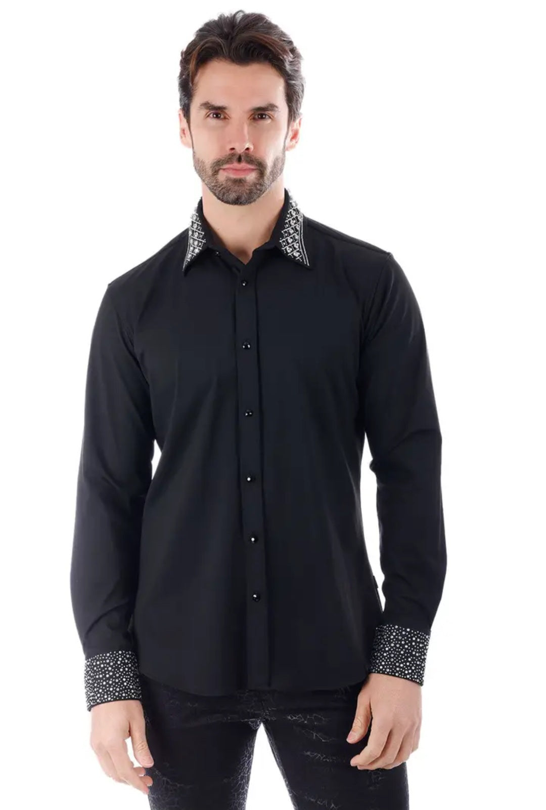Louis Rhinestone Long Sleeve Shirt - 3 Colors