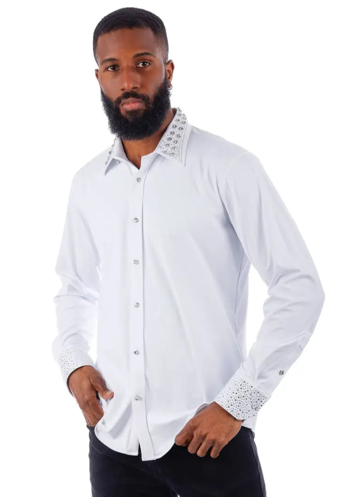 Louis Rhinestone Long Sleeve Shirt - 3 Colors