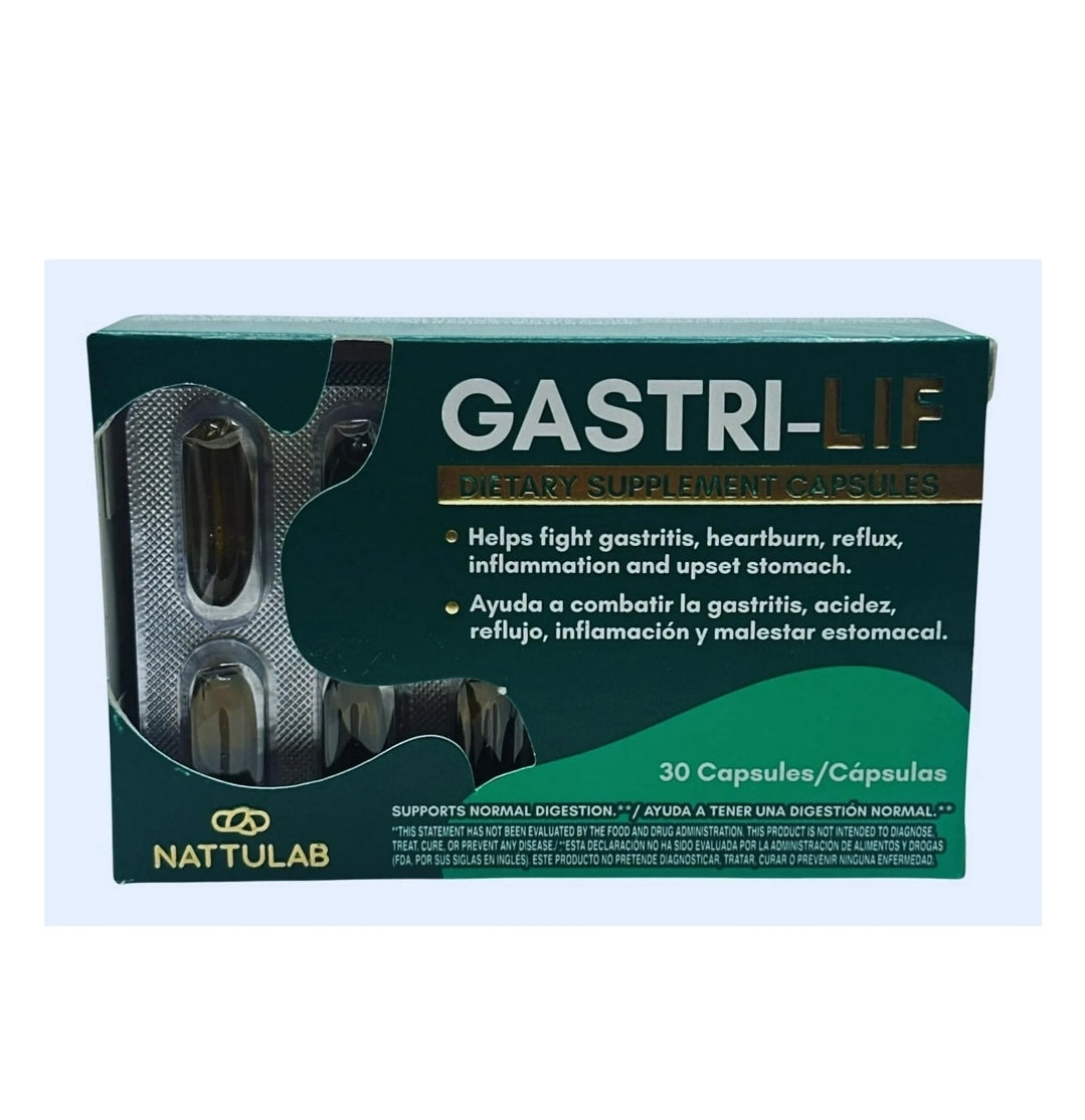 GASTRI-LIF SUPPLEMENT HERBAL BLEND WITH NATURAL INGREDIENTS  30 CAPSULES