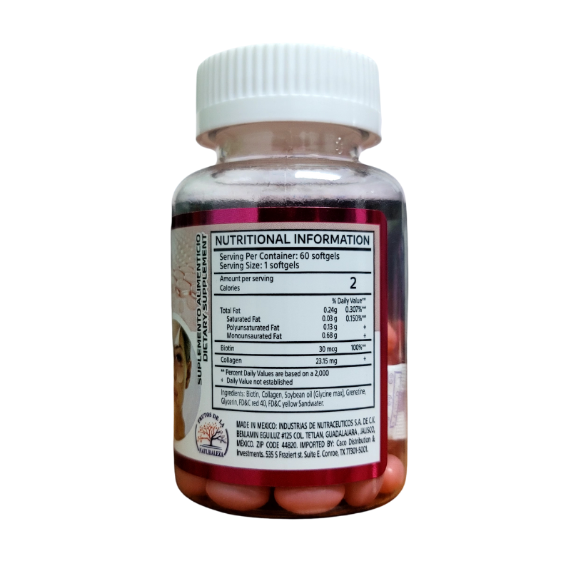 COLAGENO CON BIOTINA PARA PIEL CABELLO UÑAS CAPSULAS SUPLEMENTO