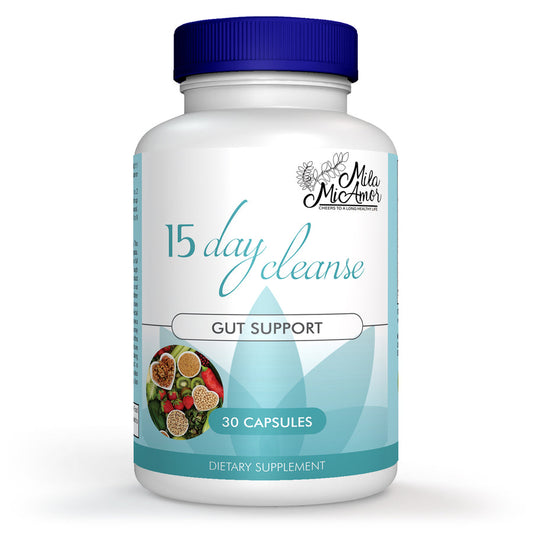 15 DAY CLEANSE GUT AND COLON SUPPORT WITH SENNA CASCARA SAGRADA AND PSYLLIUM HUSK CAFFEINE FREE