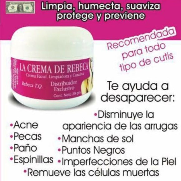 LA CREMA DE REBECA FACIAL  LIMPIADORA CURATIVA Y QUITA MANCHAS