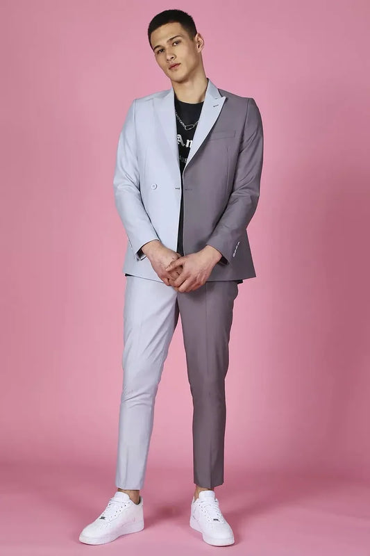 MEN SPLICED DOUBLE BREASTED BLAZER